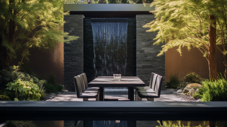 Water wall features to create the perfect sitting area