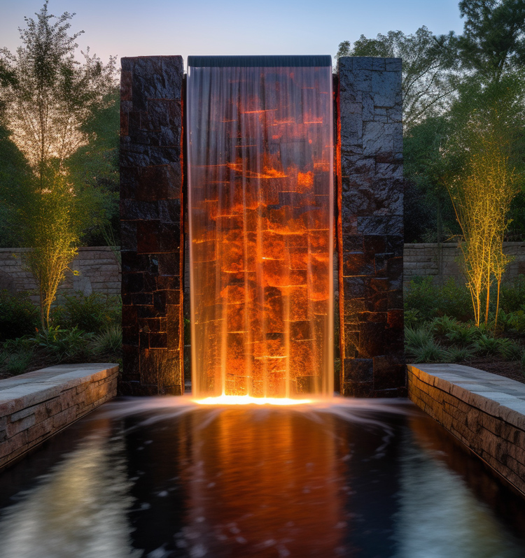 Transforming spaces with mesmerizing water walls and ponds