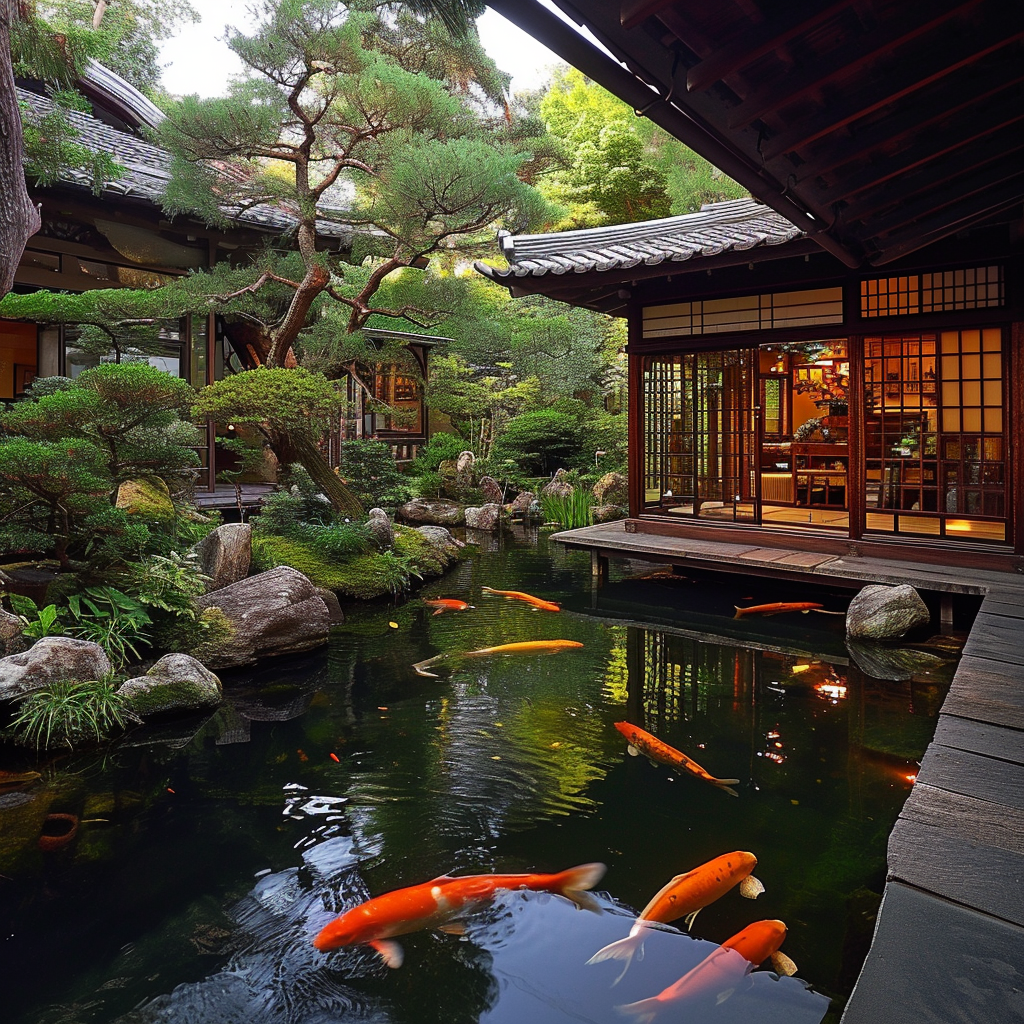japanese style koi pond