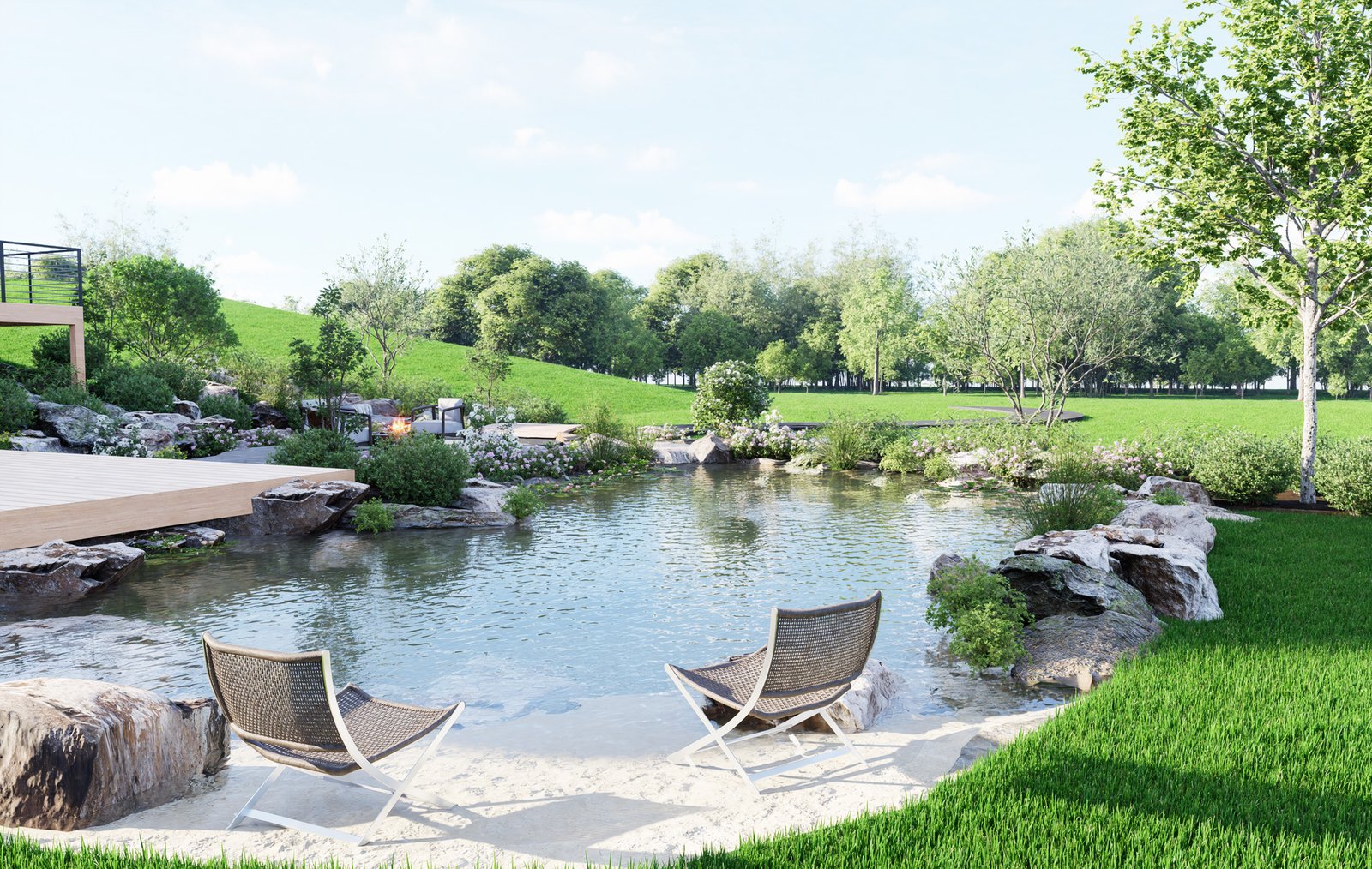 3d Recreation pond design