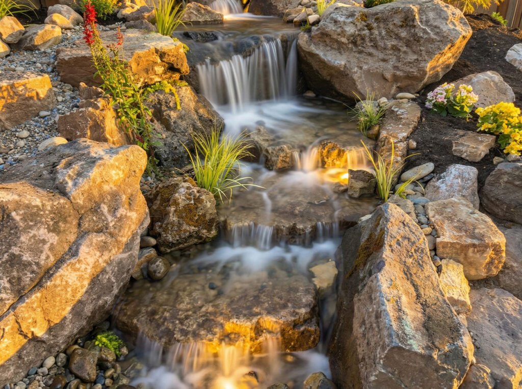 Moraga California Large Pondless waterfall stream