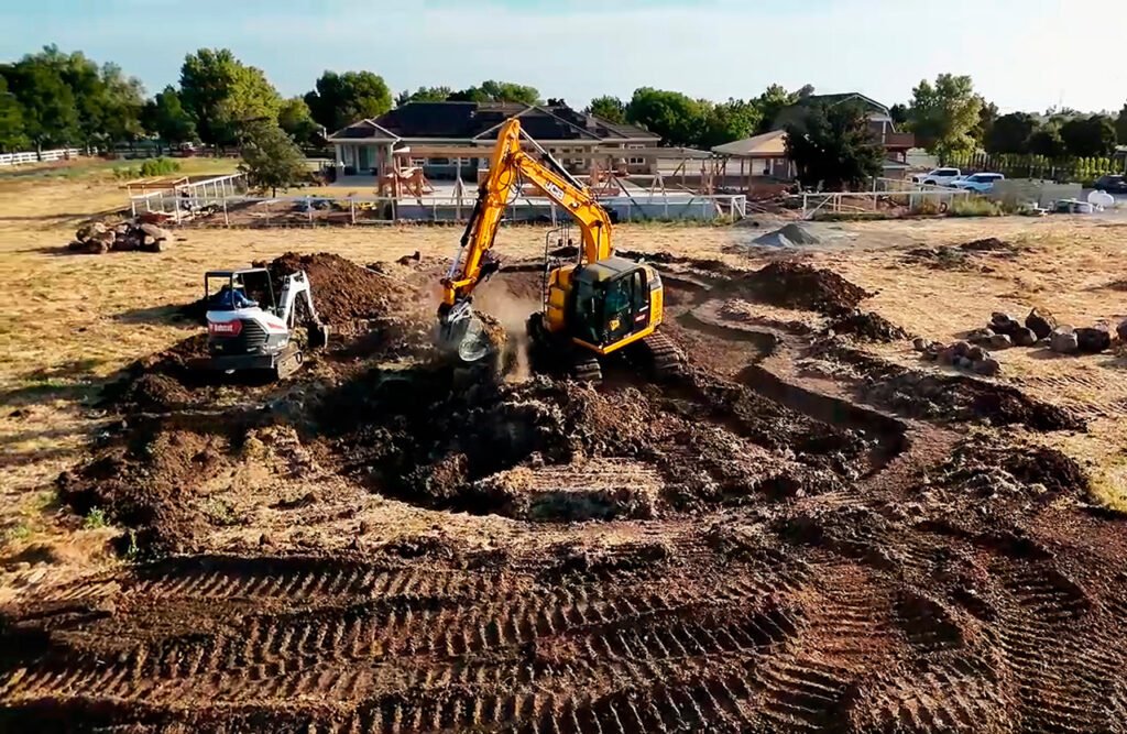 Large abd medium size excavating for large pond