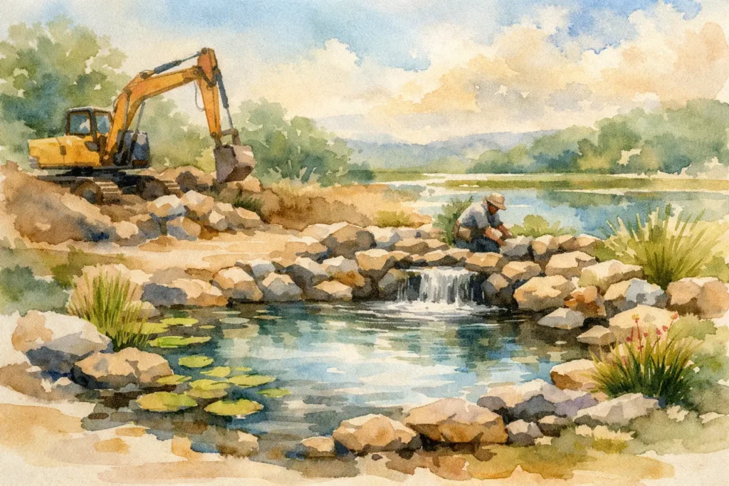 How a Large Pond Builder Plans a Lasting Pond
