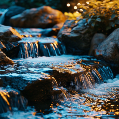 The soothing sound of water run down small streams